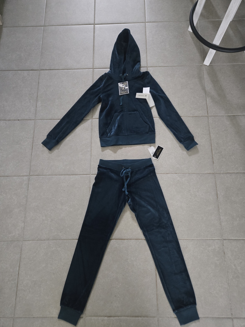 Juicy Couture Dark Teal Hooded Velour Tracksuit
